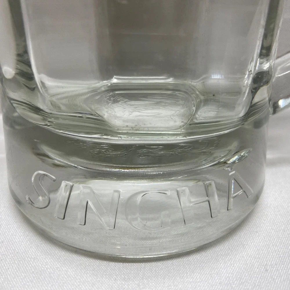 Singha Beer Mug Original Thailand Glass Collectible 12oz Drink ware GUC